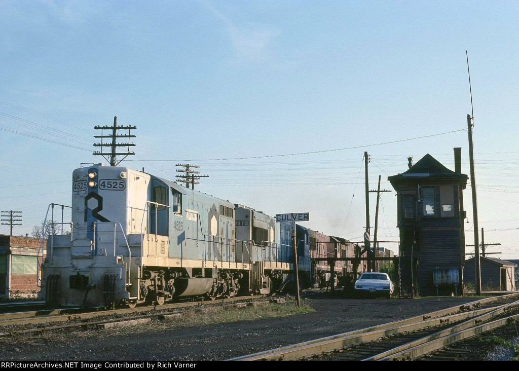 Rock Island Passes Culver Tower in Muscatine Iowa